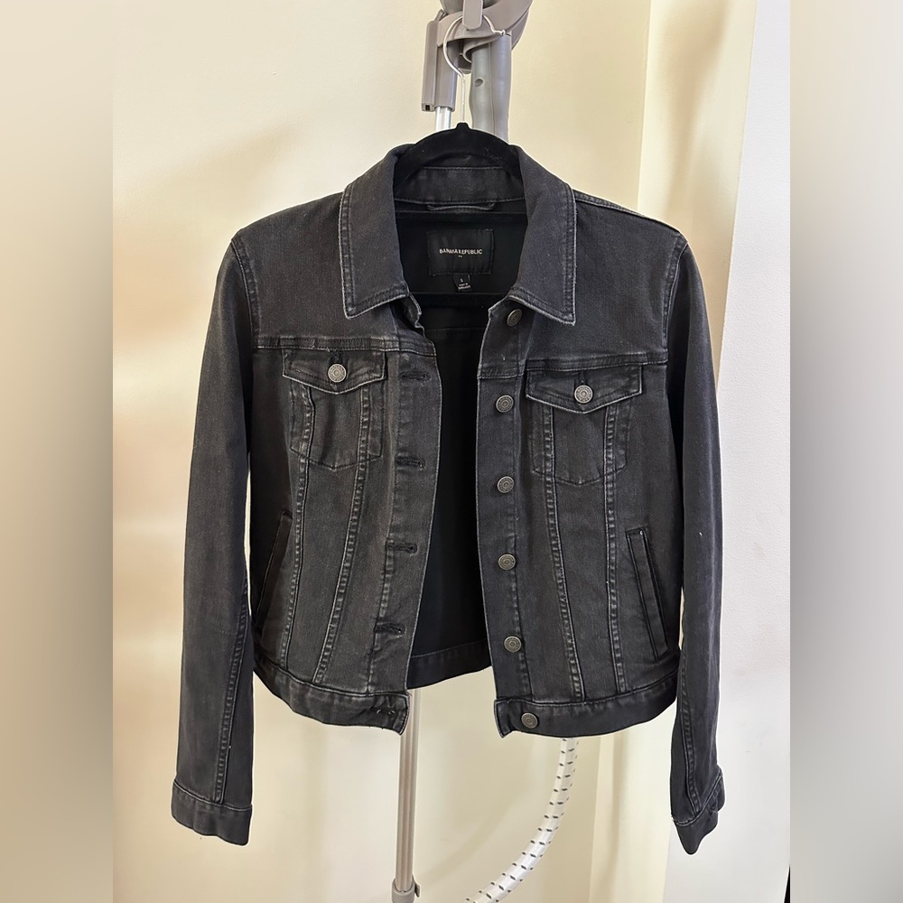 Banana Republic black denim jacket.